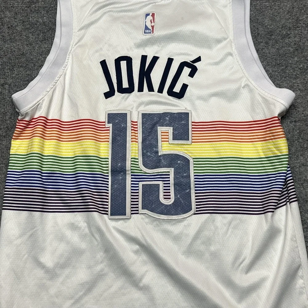 Denver Nuggets Jersey Mens 44 White NBA Nikola Jokic 15 Nike City Edition